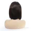 Brue synthétique noire courte Bob Lace Front Wig Synthétique Wig Black Femme Synthétique Perrette